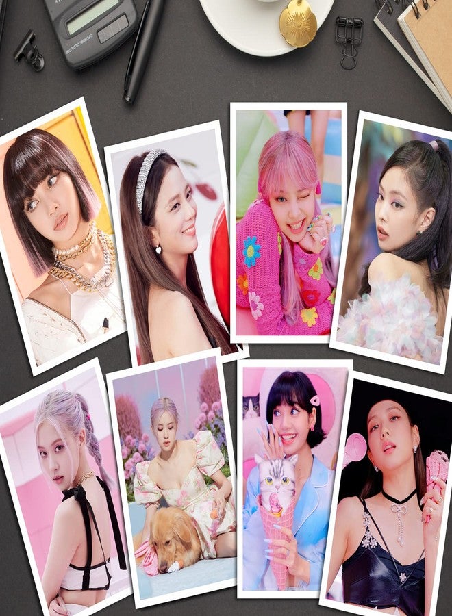 NS Trading Black-pink Ice Cream Song Pack White Border Photocards (Set of 8) 350 GSM Card Glossy Laminated - Image 5